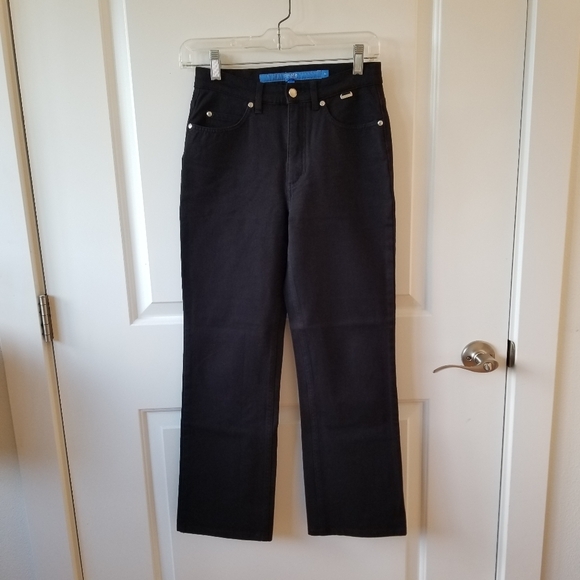 🌸 Escada Sport Linda Black Stretch Straight Leg High Rise Jeans Pants Size 2 - Picture 2 of 8